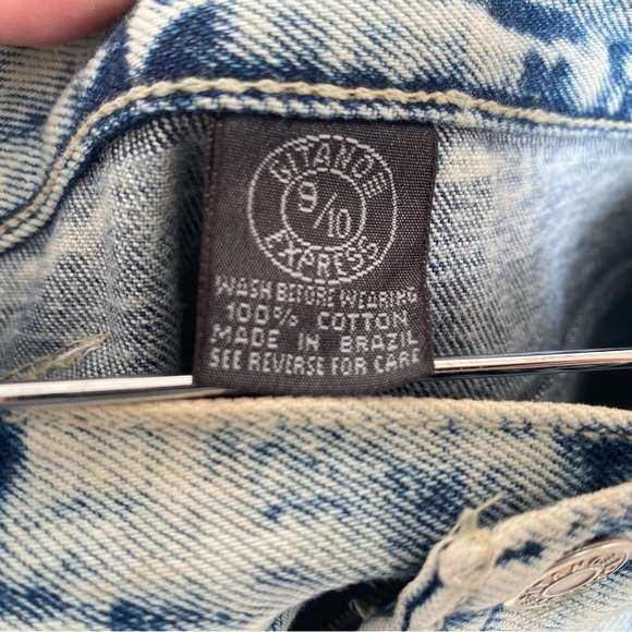 NWT Vintage Gitano acid wash tapered bow tie denim capris, 9/10 - Picture 10 of 12